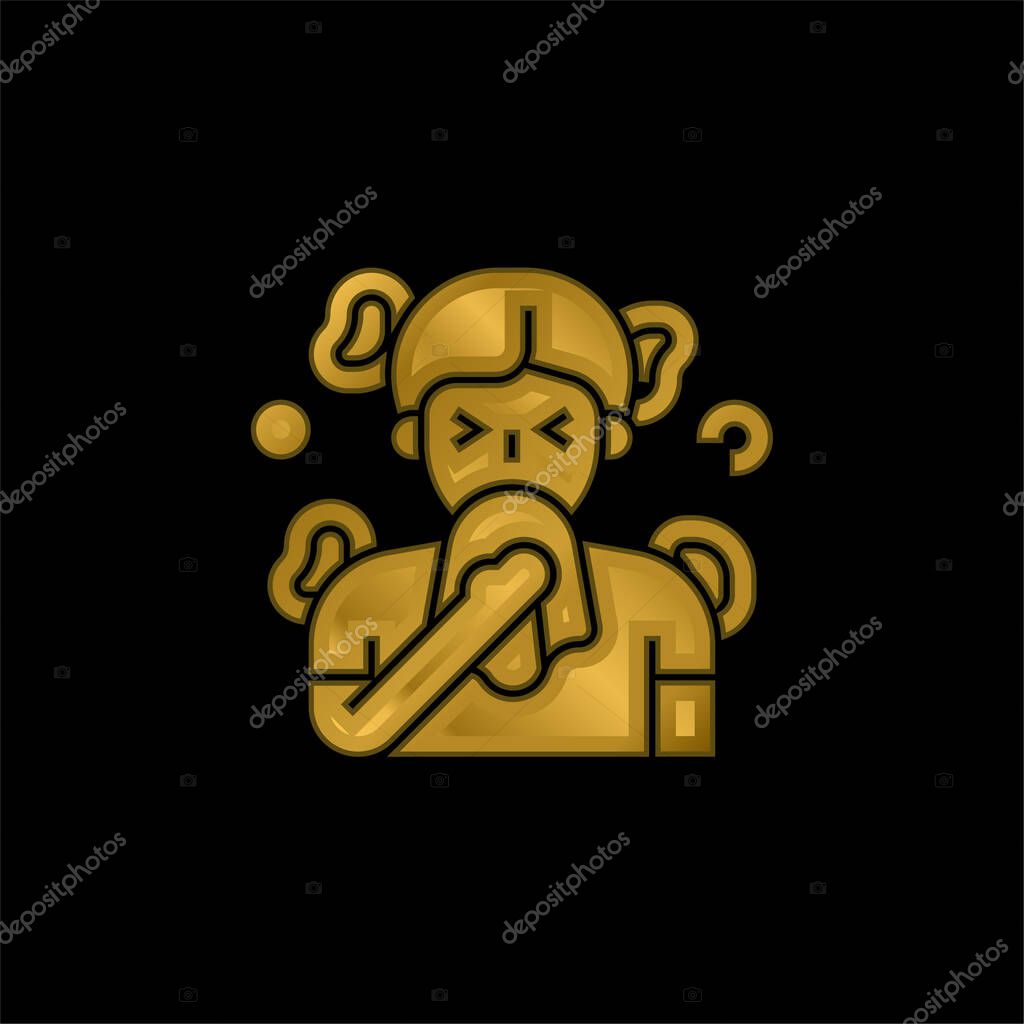 Antihistamines gold plated metalic icon or logo vector