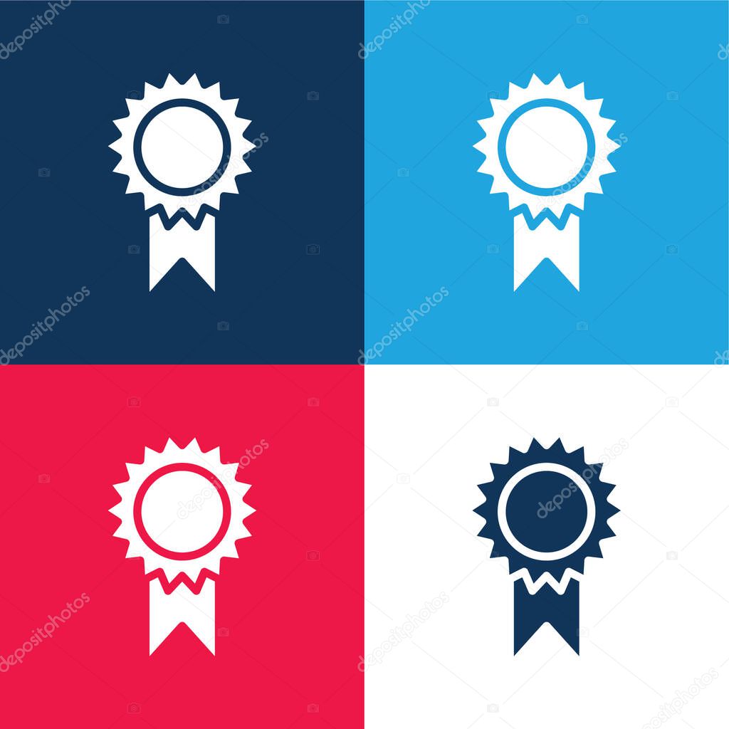 Award blue and red four color minimal icon set