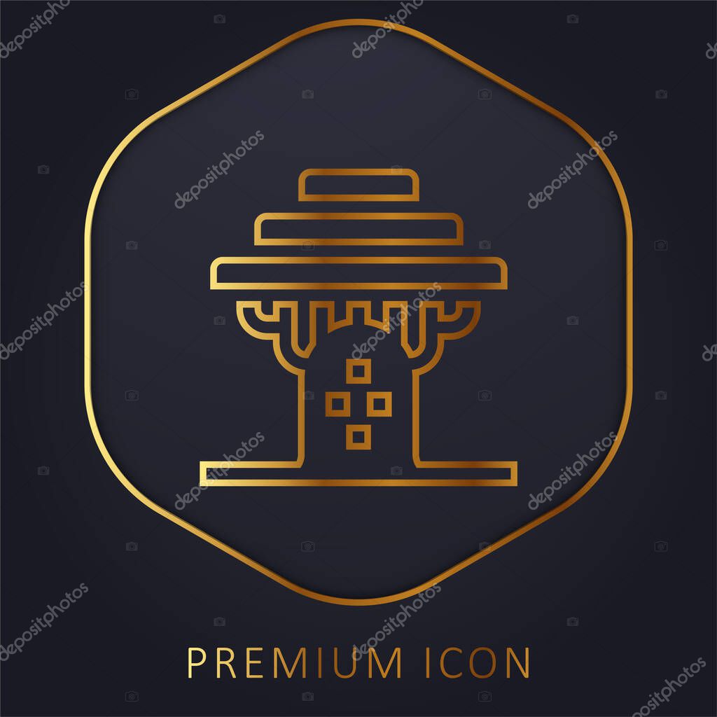 Baobab golden line premium logo or icon