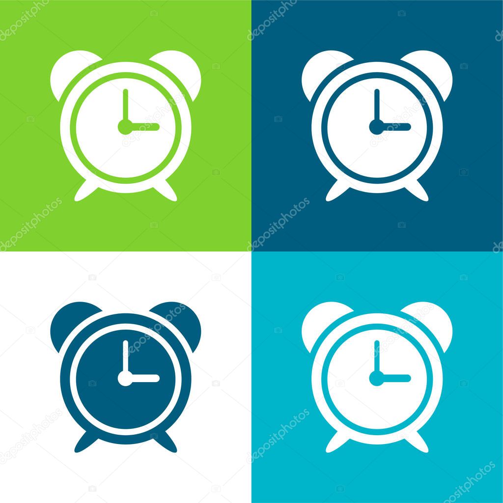 Big Alarm Clock Flat four color minimal icon set