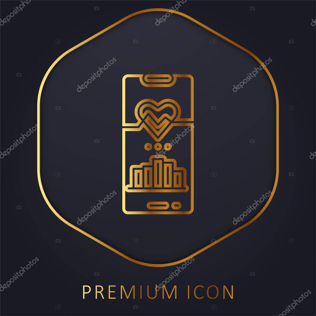 Activity Tracker golden line premium logo or icon