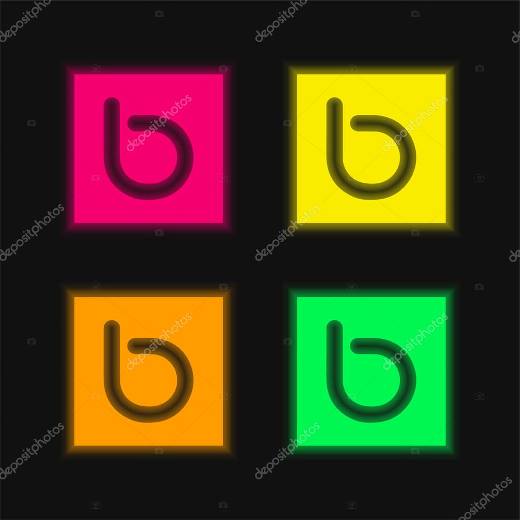 Bebo four color glowing neon vector icon