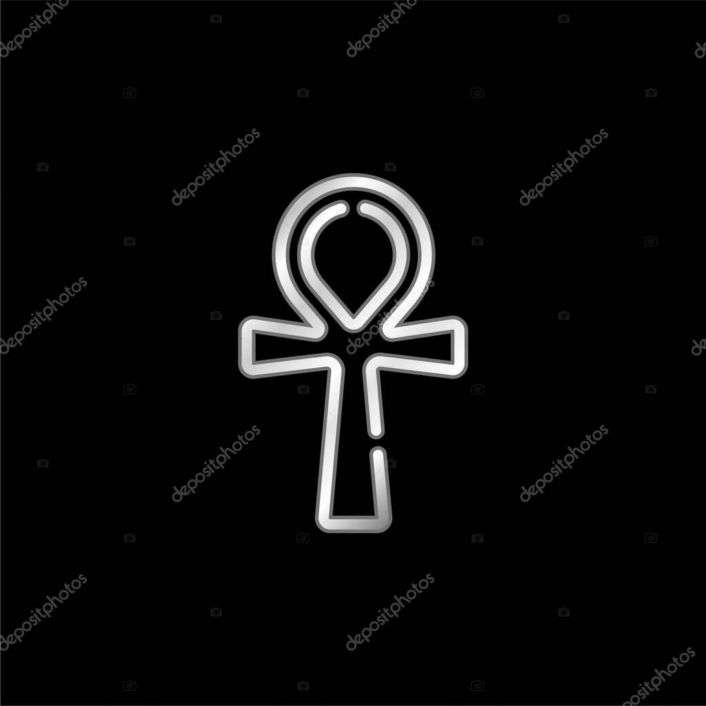 Ankh silver plated metallic icon