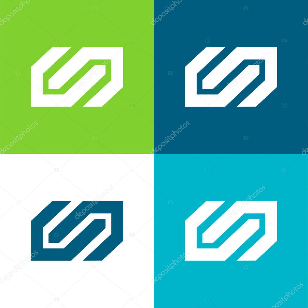 Barcelona Metro Logo Flat four color minimal icon set