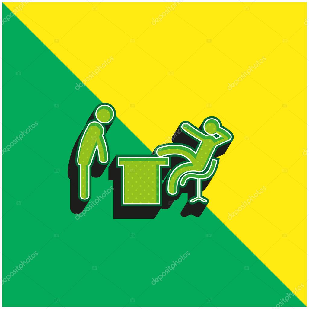 Boss Office Green and yellow modern 3d vector icon logo