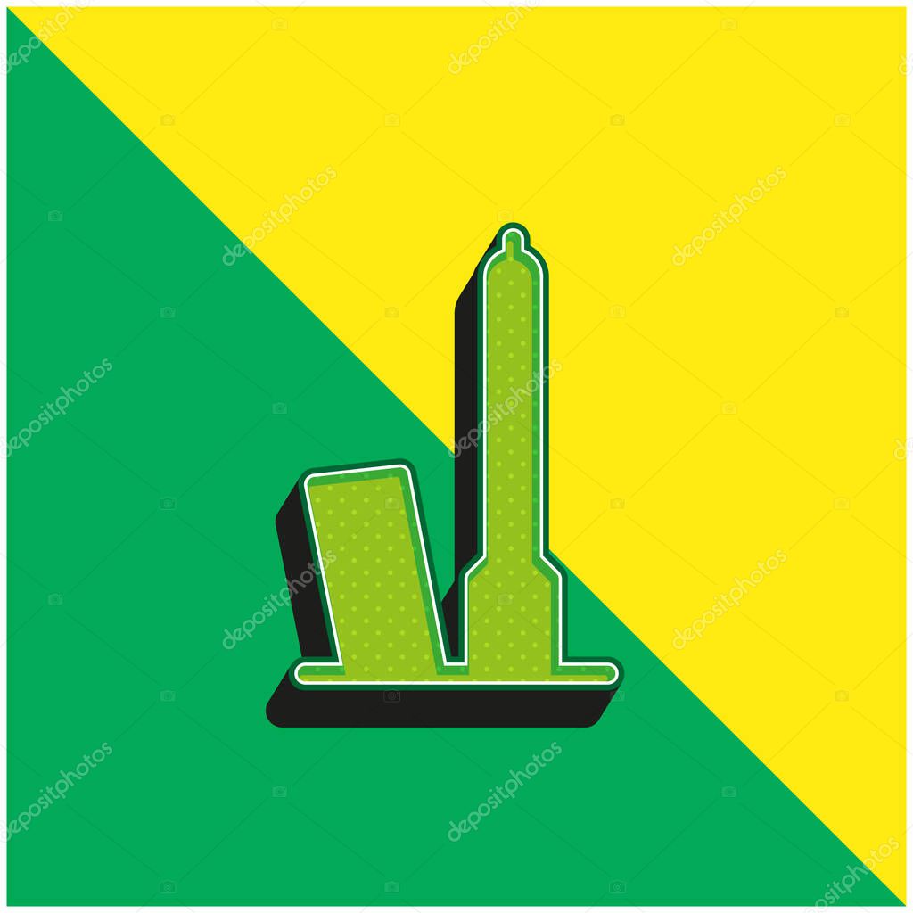 Bologna Green and yellow modern 3d vector icon logo