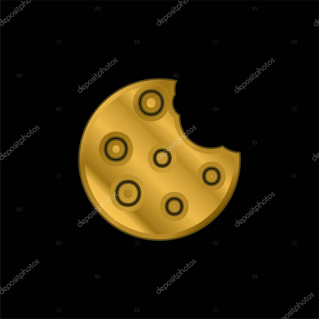 Biscuits gold plated metalic icon or logo vector
