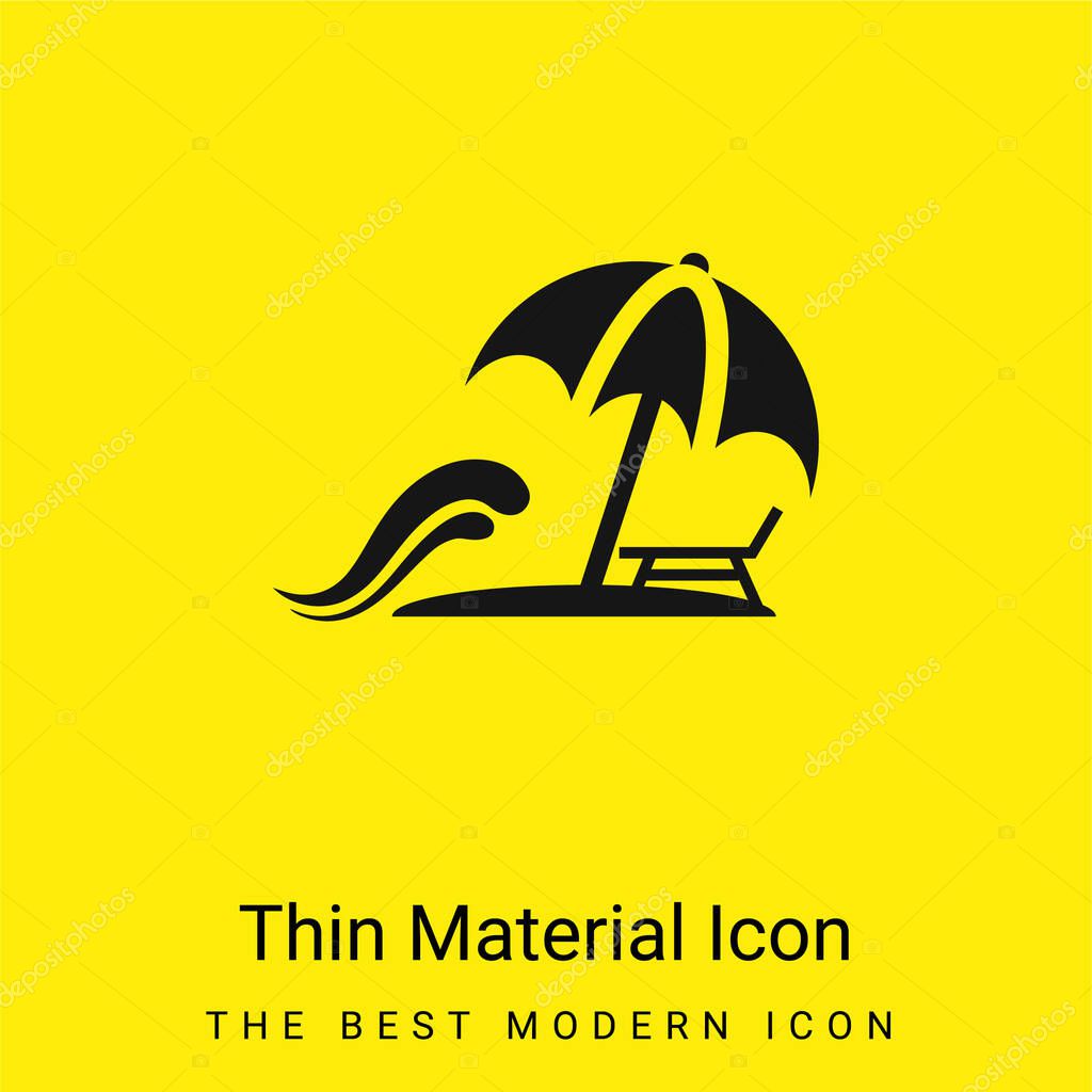Beach minimal bright yellow material icon