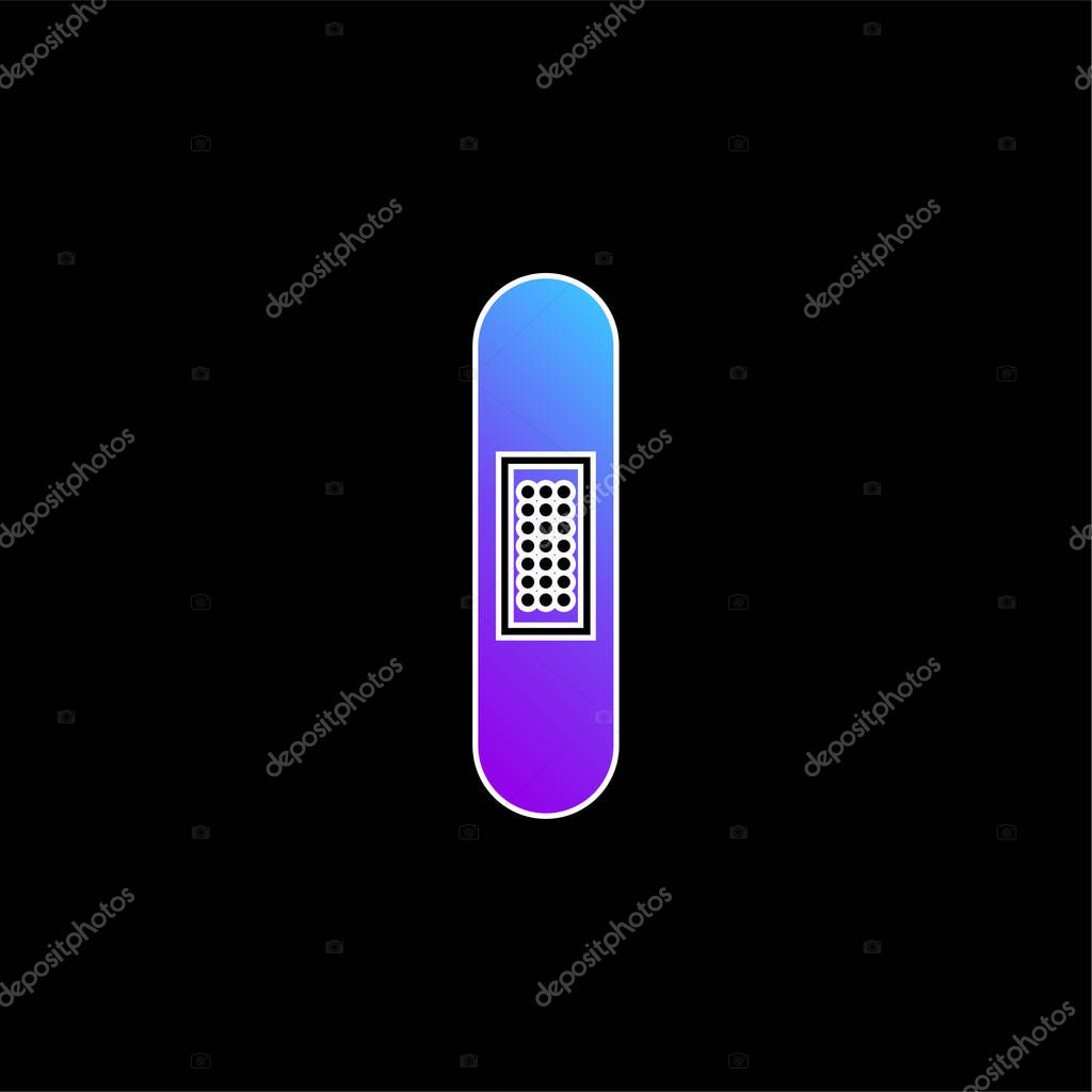 Band Aid Silhouette In Vertical Position blue gradient vector icon