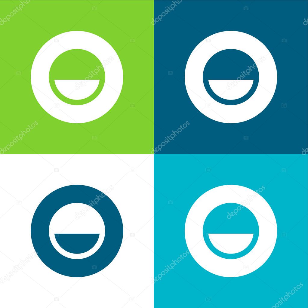 Black And White Flat four color minimal icon set
