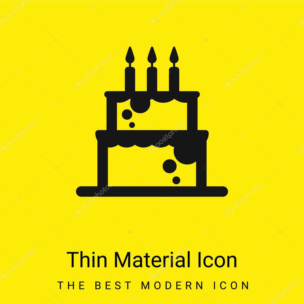 Birthday Cale With Candles minimal bright yellow material icon