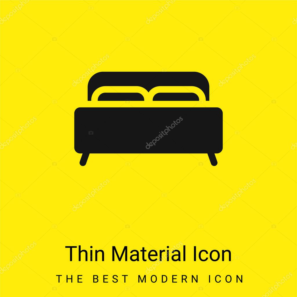 Bed minimal bright yellow material icon
