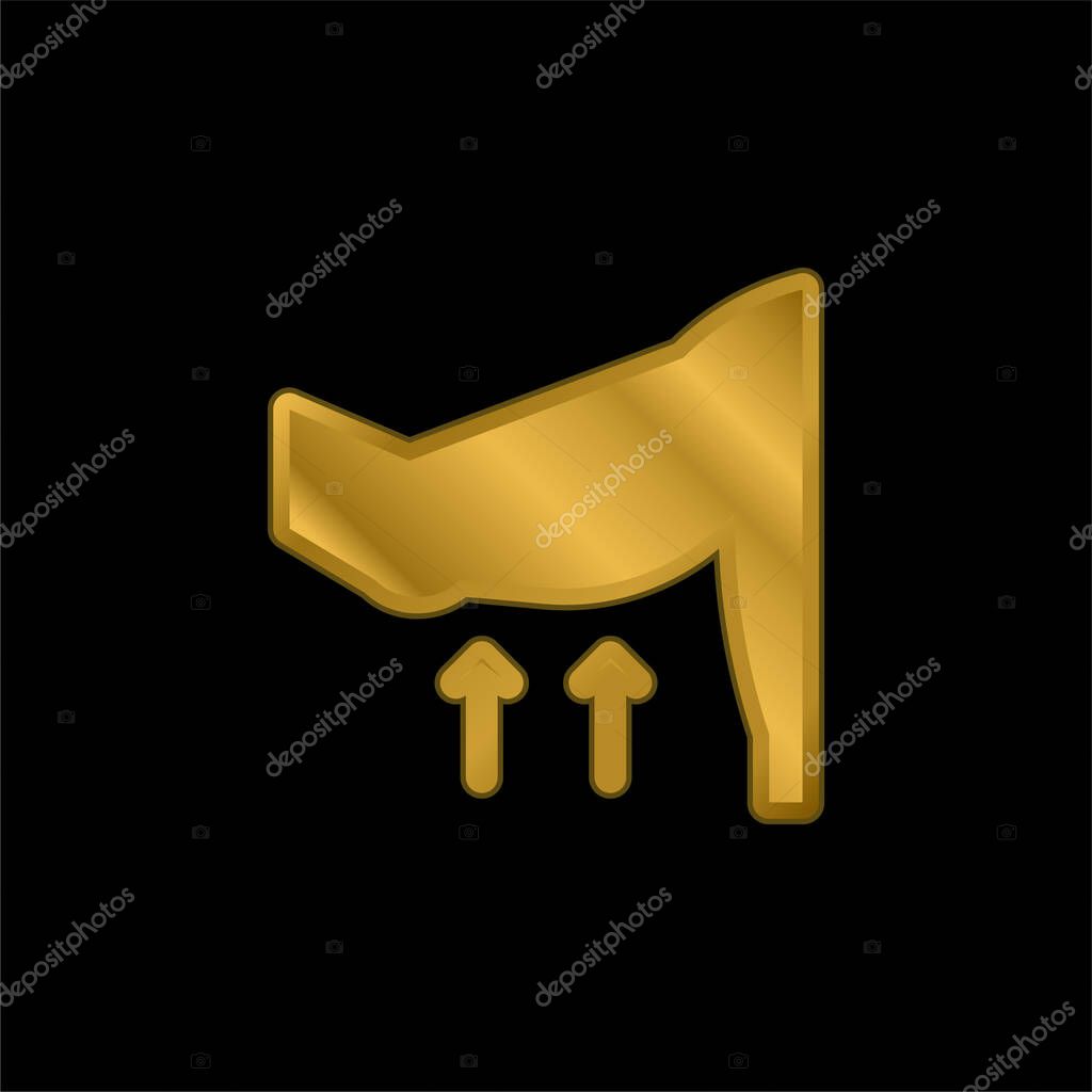 Arm gold plated metalic icon or logo vector