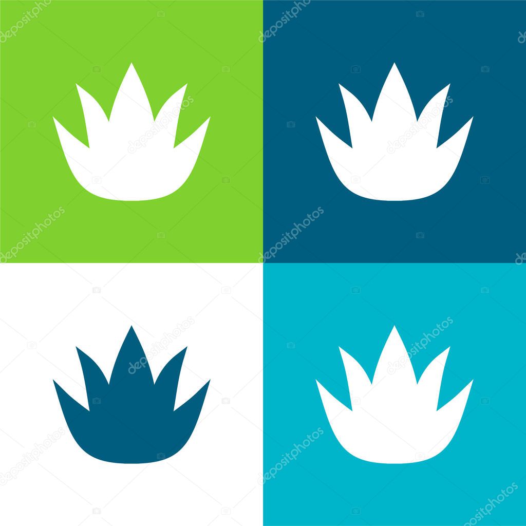 Aloe Vera Flat four color minimal icon set