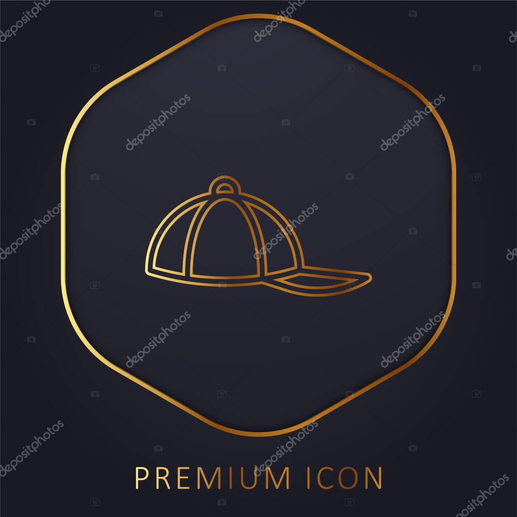 Baseball Cap golden line premium logo or icon
