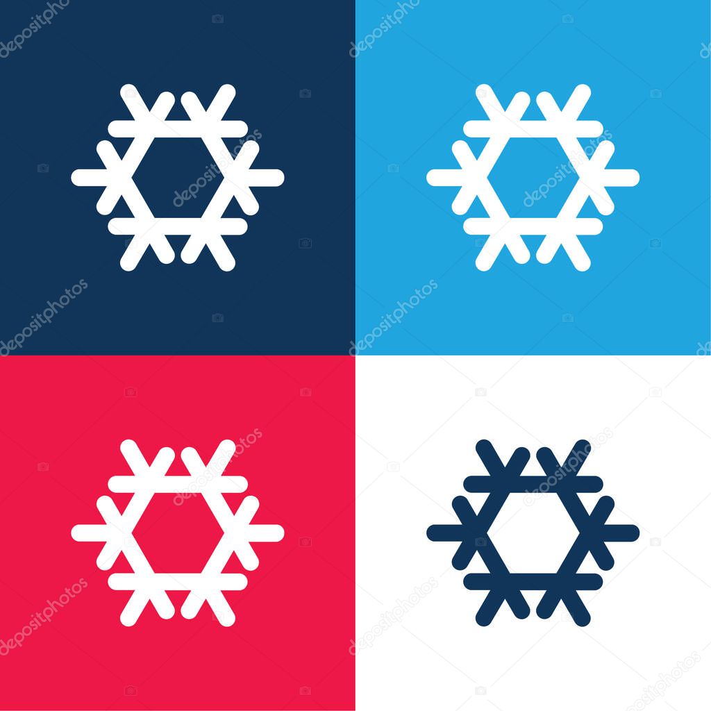 Air Conditioning blue and red four color minimal icon set