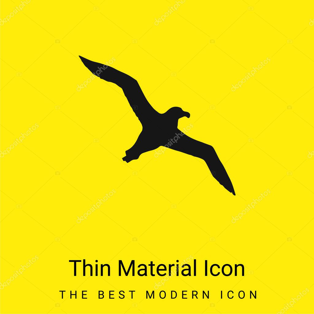 Bird Albatross Flying Shape minimal bright yellow material icon
