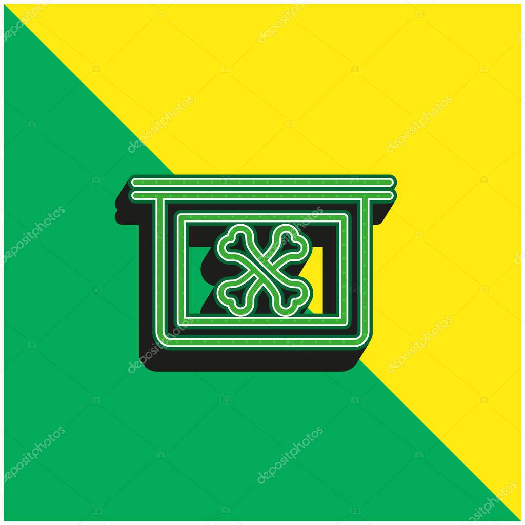 Bones X Ray Vision Green and yellow modern 3d vector icon logo