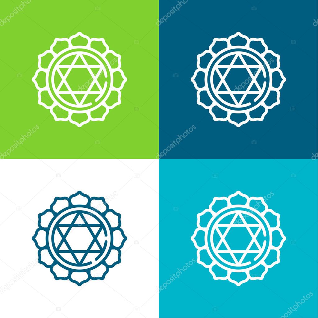 Anahata Flat four color minimal icon set