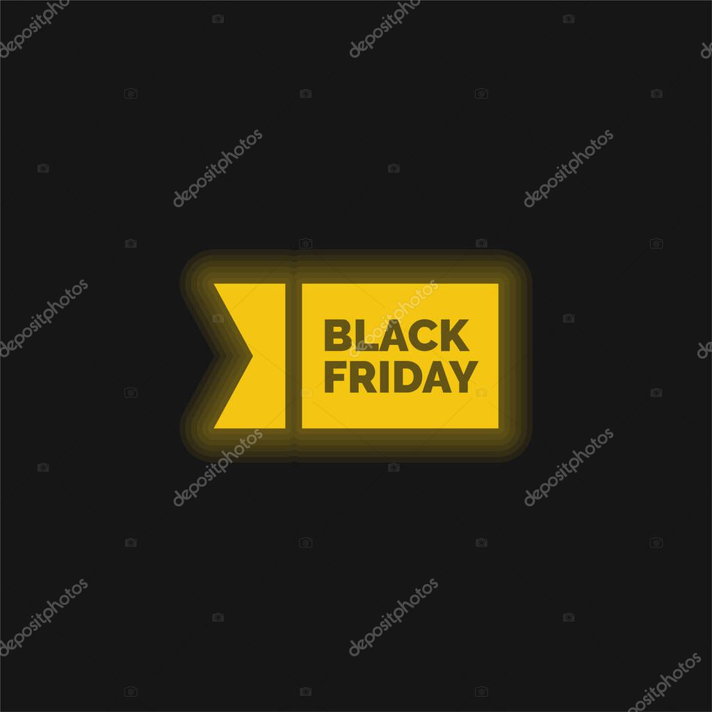 Black Friday yellow glowing neon icon