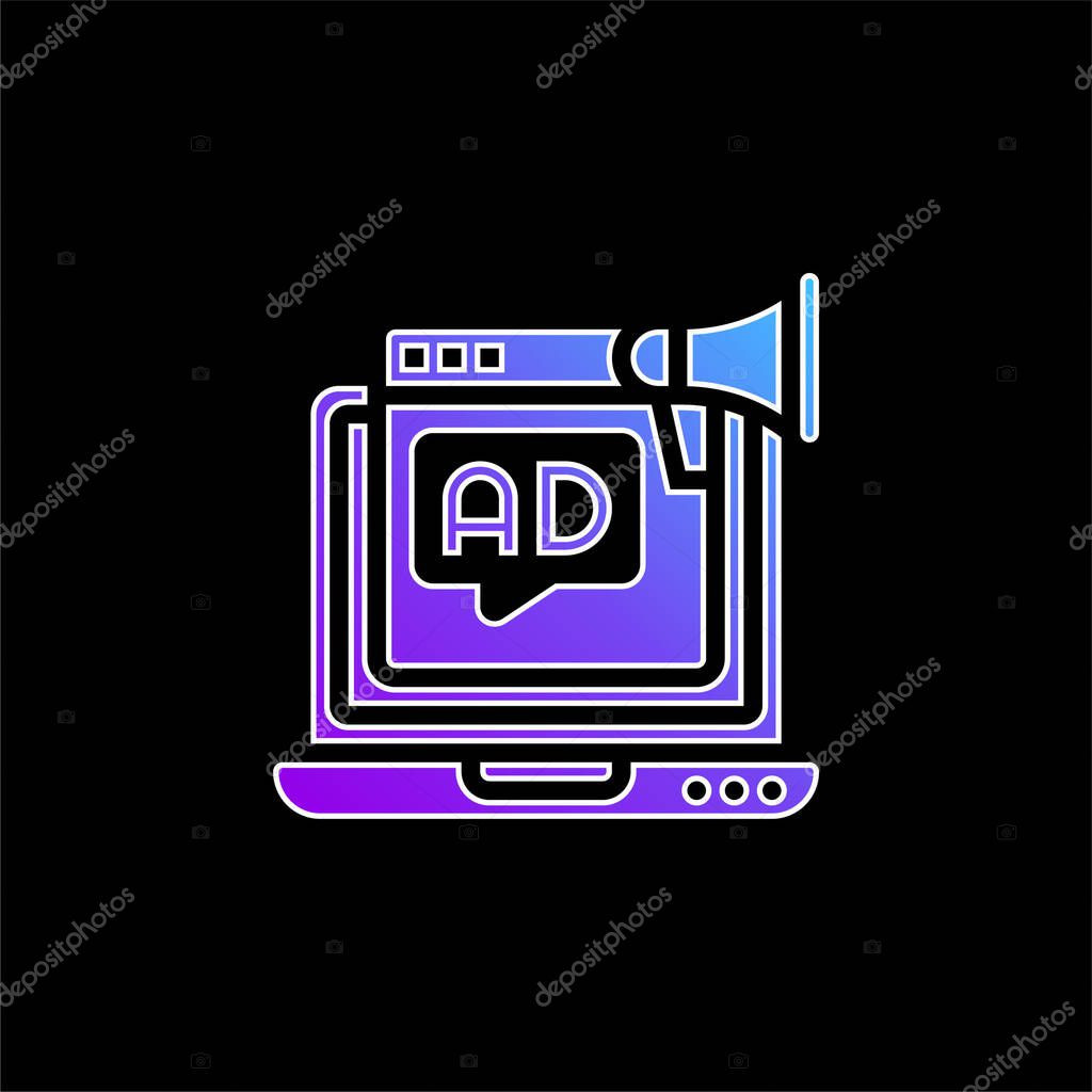 Advertising blue gradient vector icon