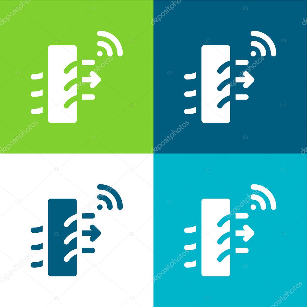 Air Purifier Flat four color minimal icon set