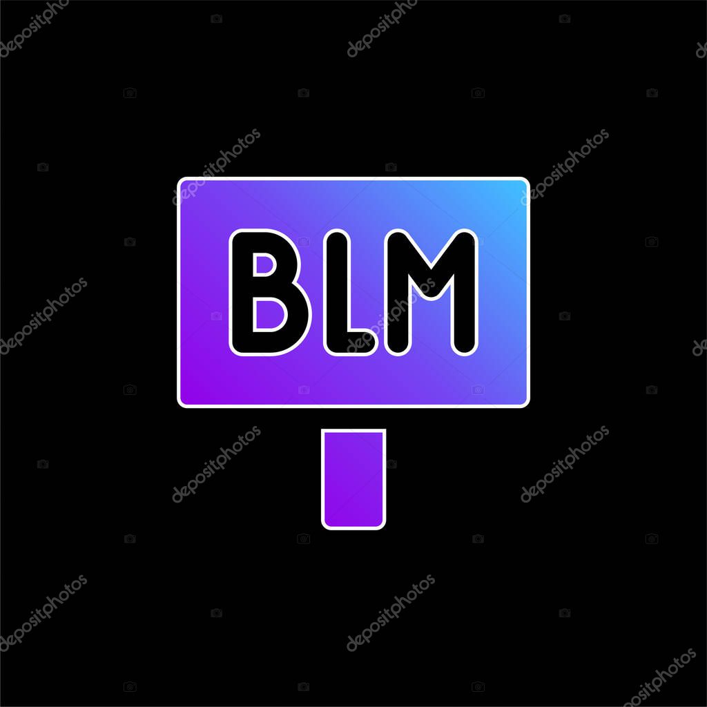 Black Lives Matter blue gradient vector icon