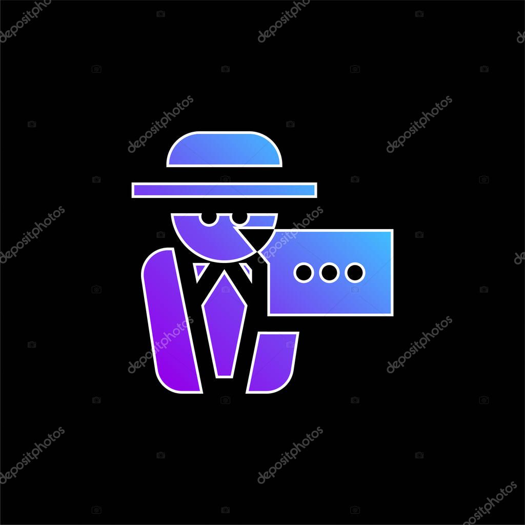 Anonymous Message blue gradient vector icon