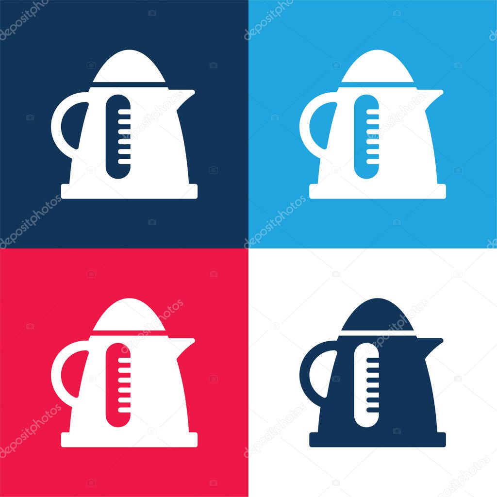 Boiler blue and red four color minimal icon set