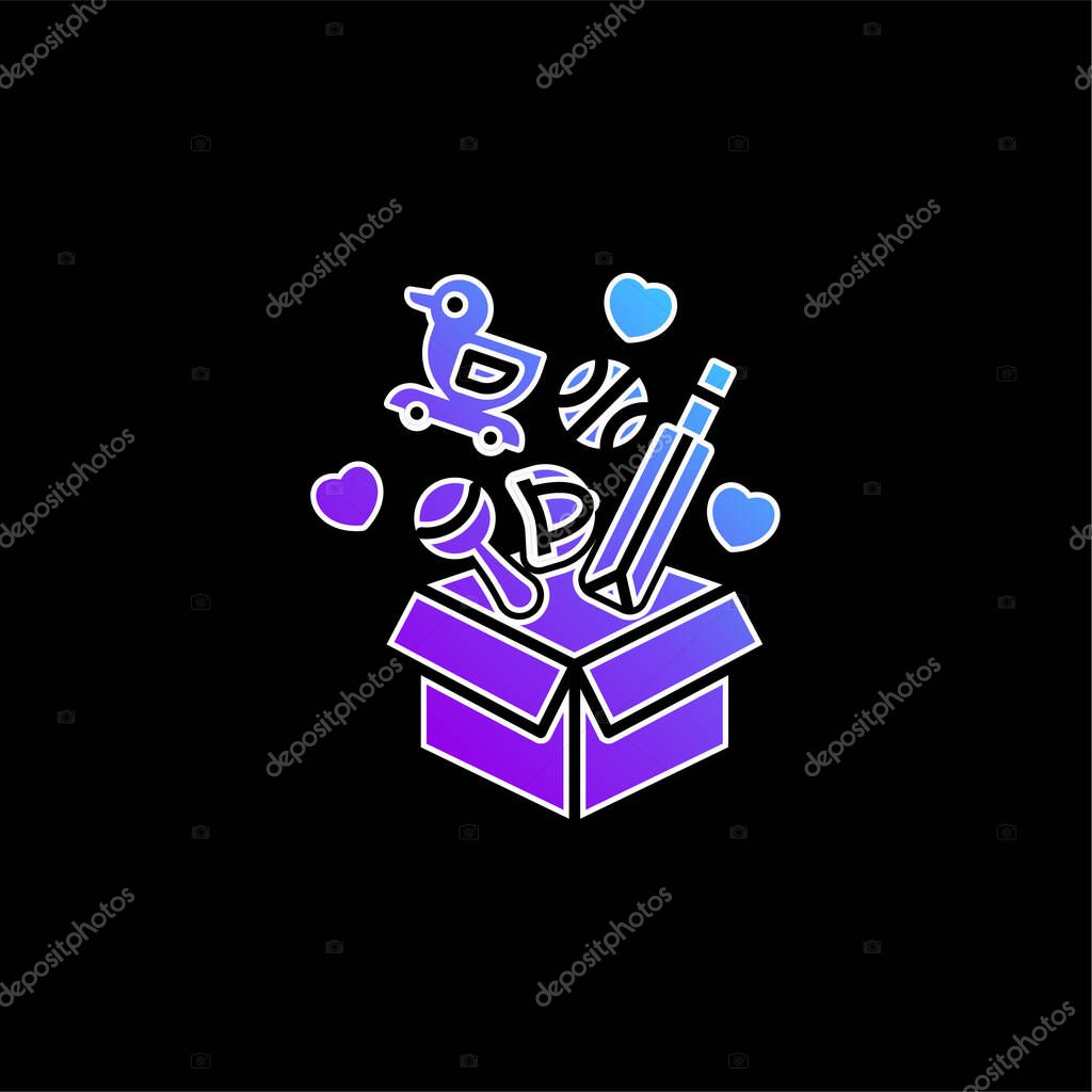 Box blue gradient vector icon