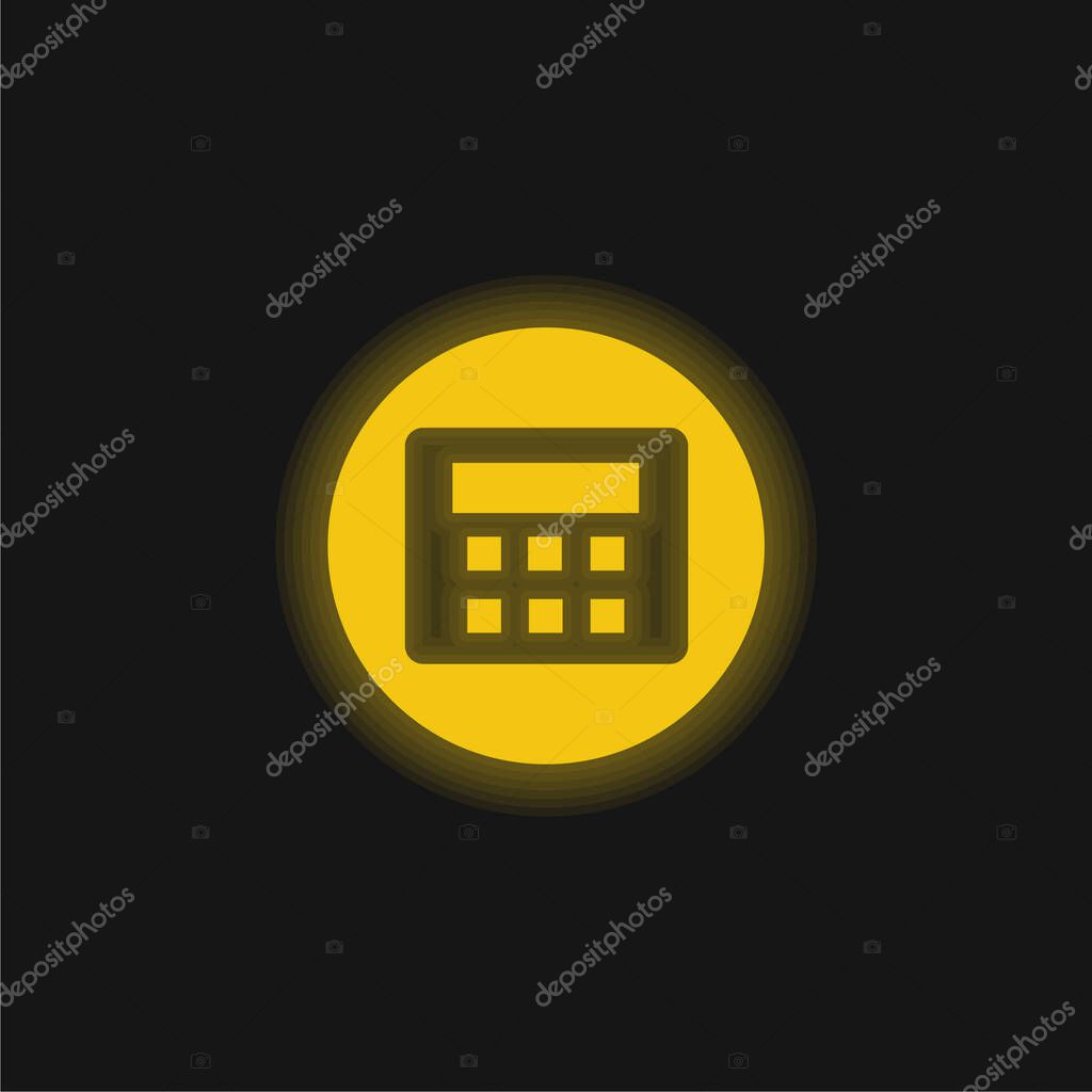 Alarm System With Password yellow glowing neon icon