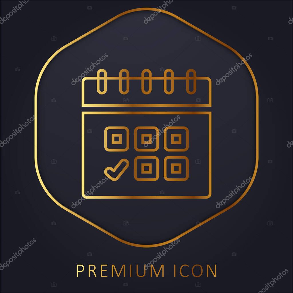 Appointment golden line premium logo or icon