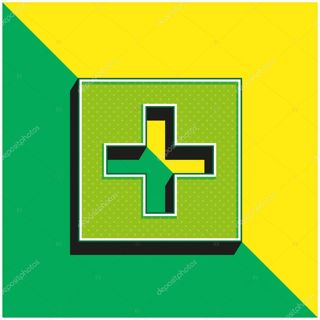 Addthis Green and yellow modern 3d vector icon logo