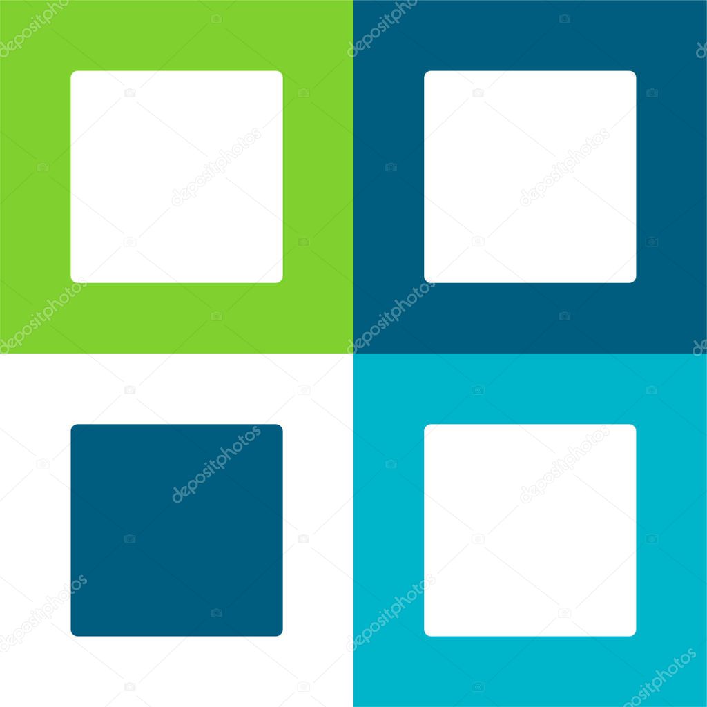 Black Square Shape Flat four color minimal icon set