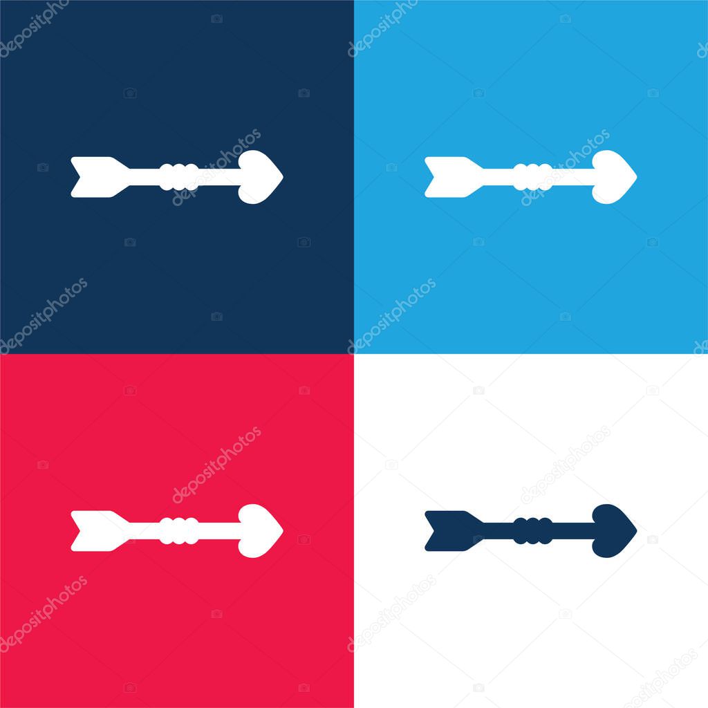 Arrow blue and red four color minimal icon set