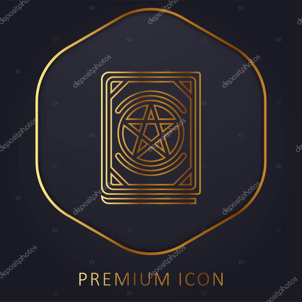 Book golden line premium logo or icon