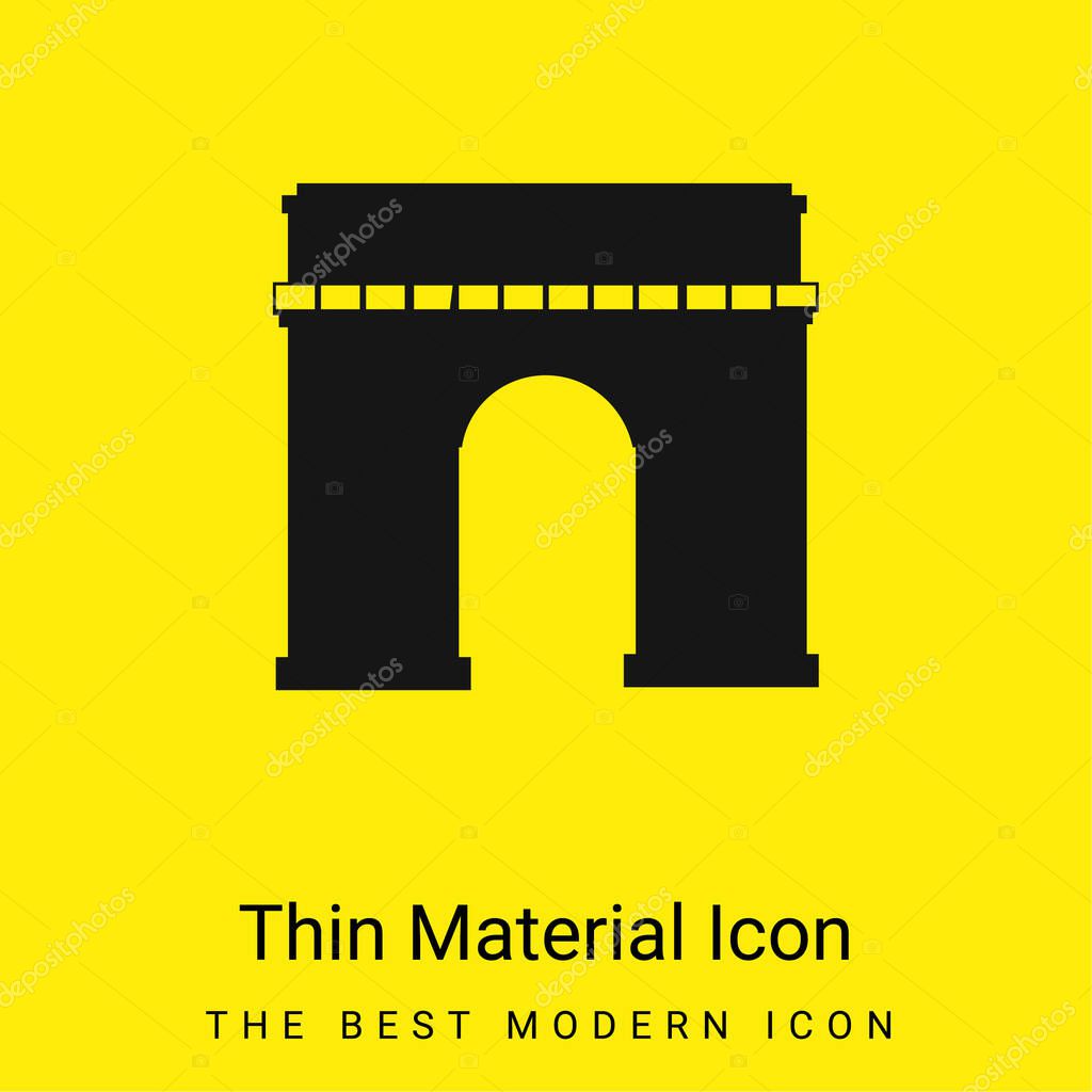 Arc De Triomphe minimal bright yellow material icon