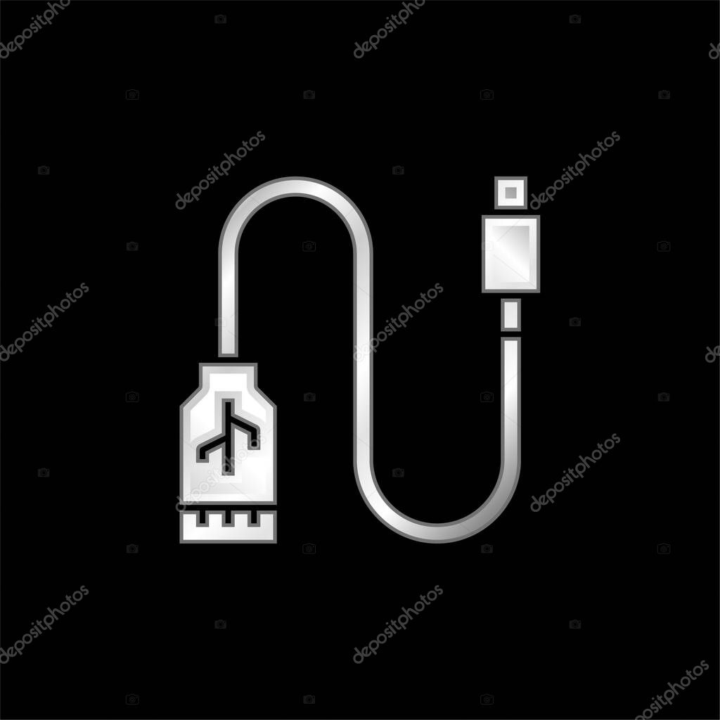 Adapter silver plated metallic icon