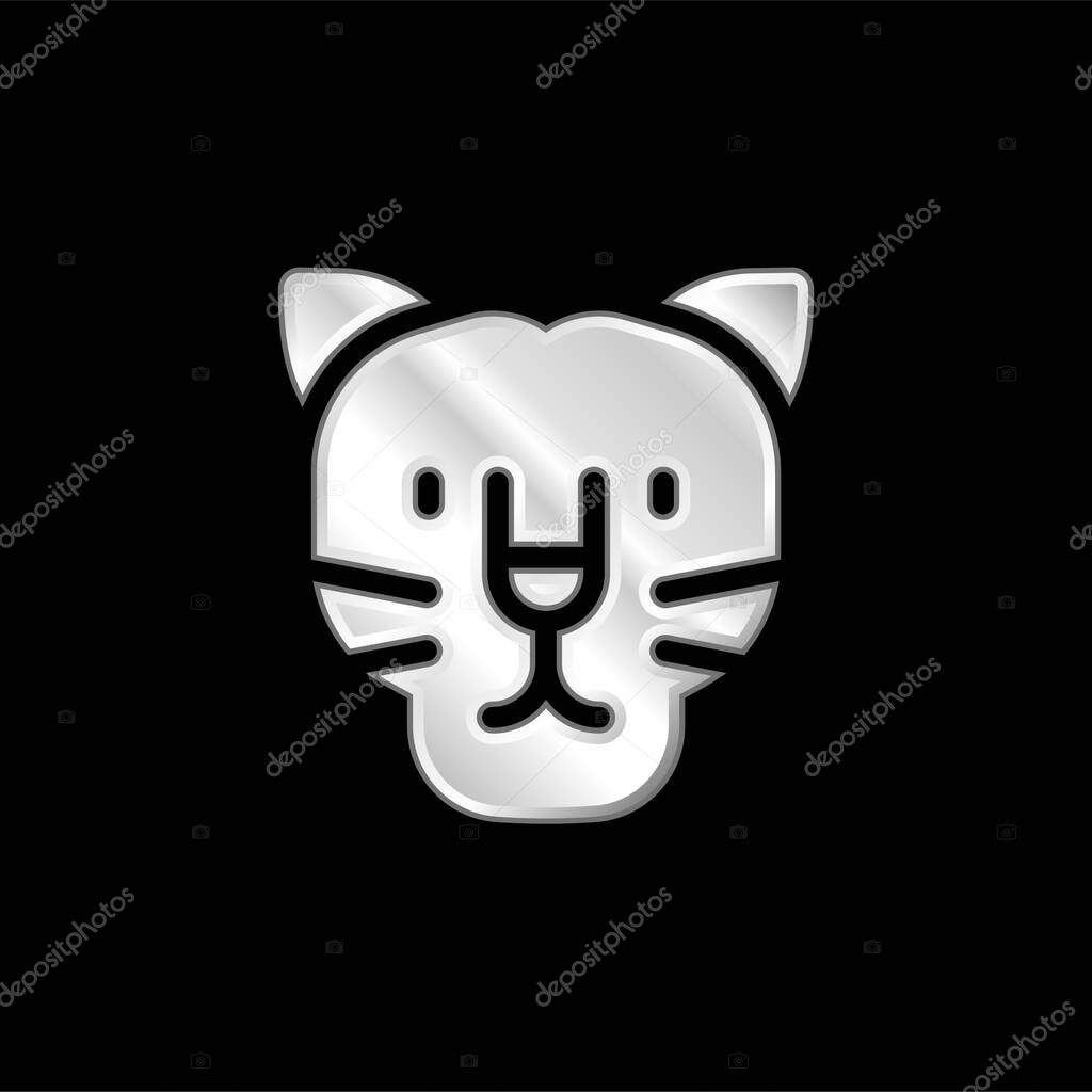 Black Panther silver plated metallic icon