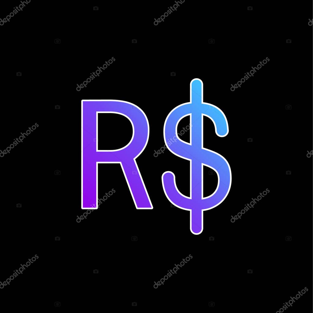 Brazil Real Symbol blue gradient vector icon
