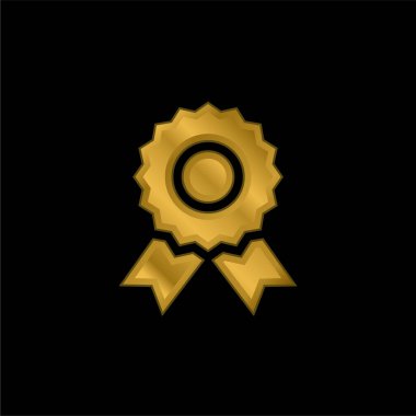 Rozet altın kaplama metalik simge veya logo vektörü