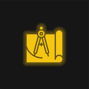 Parlak sarı renkli neon simgesi