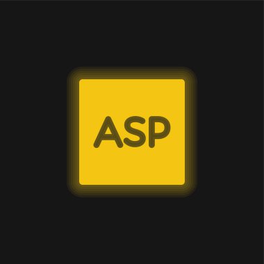 ASP Logosu sarı parlak neon simgesi