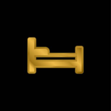 Yatak altın kaplamalı metalik simge veya logo vektörü