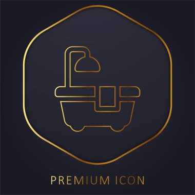 Küvet altın çizgisi logosu veya simgesi