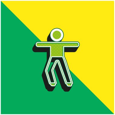 Uzayan Kollar Yeşil ve Sarı Modern 3D vektör simgesi