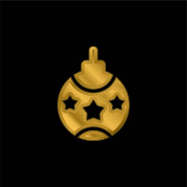 Bauble altın kaplama metalik simge veya logo vektörü
