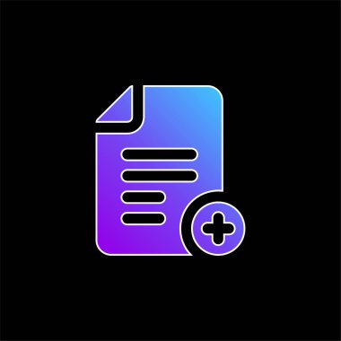 Dosya mavi gradyan vektör simgesi ekle