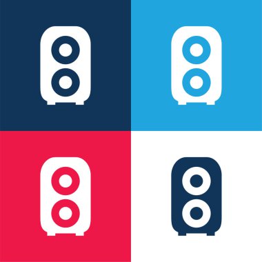 Ses yükseltme mavi ve kırmızı dört renk minimal simgesi seti