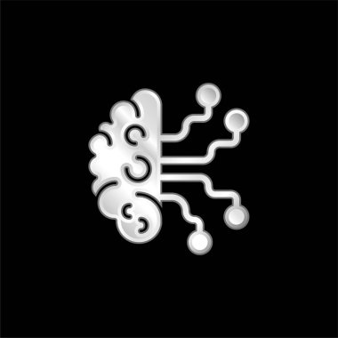 Yapay Zeka gümüş kaplama metalik simge